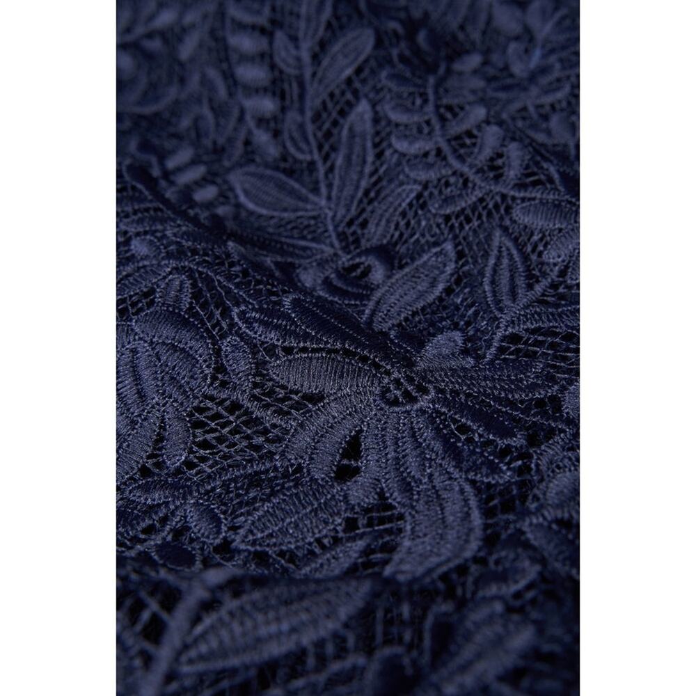 Kay Unger Portia Tea Length Dress in Midnight Blue - Picture 5 of 16